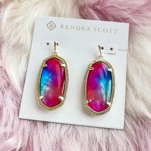 Gold Elle Watercolor Illusion Drop Earrings